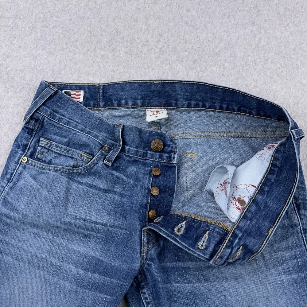 True Religion Jeans Men's 33 (34x34) Bobby Snake Eye Straight Sad Gridiron‎ USA